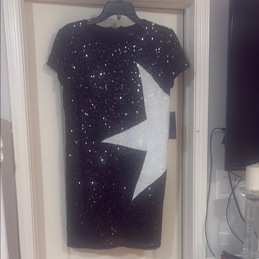 Black Sequin Star Dress